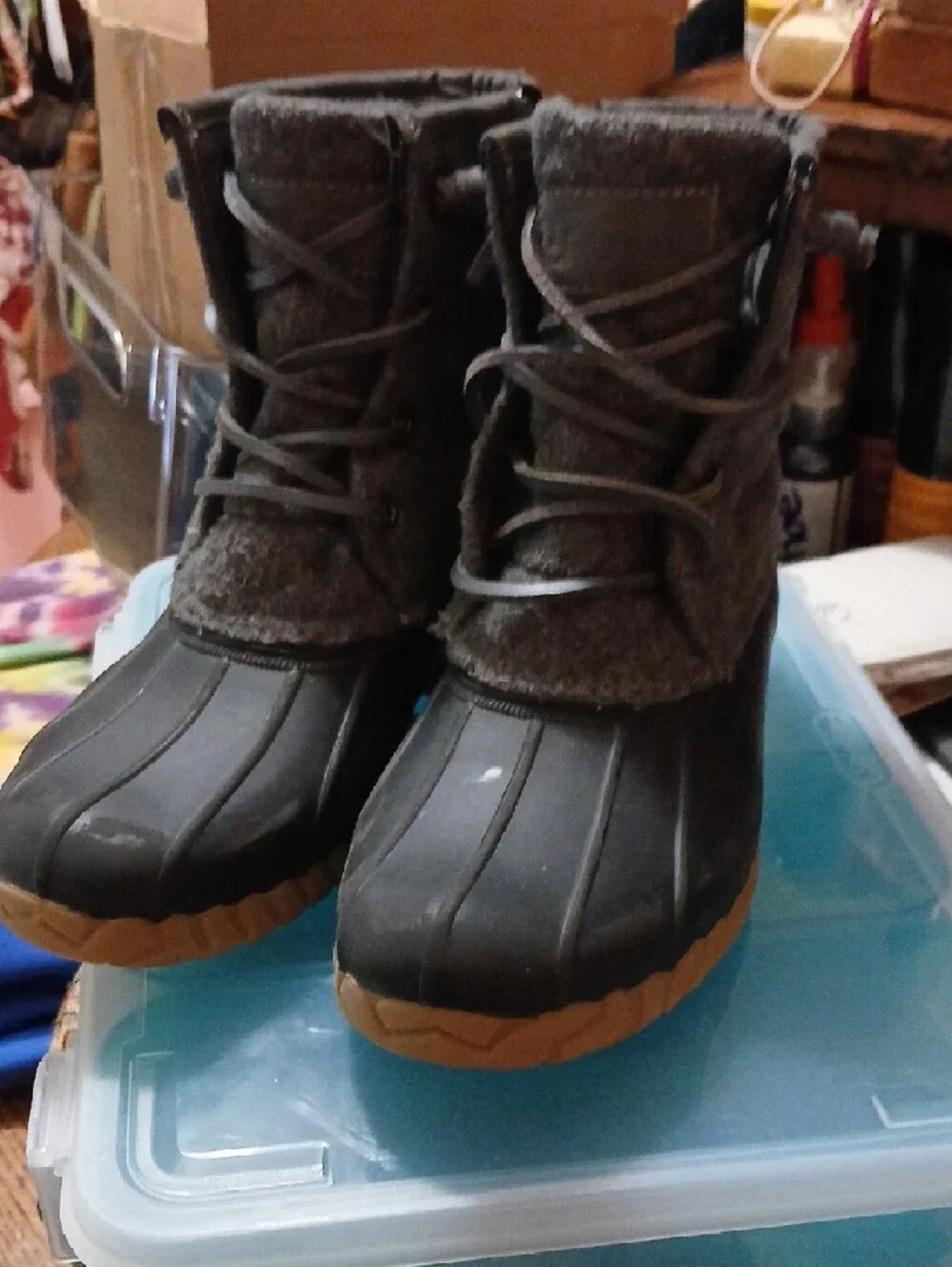 Stq Gear.com,‎  Waterproof Winter Boots - Gray with Tan Sole, Womens Sz.6